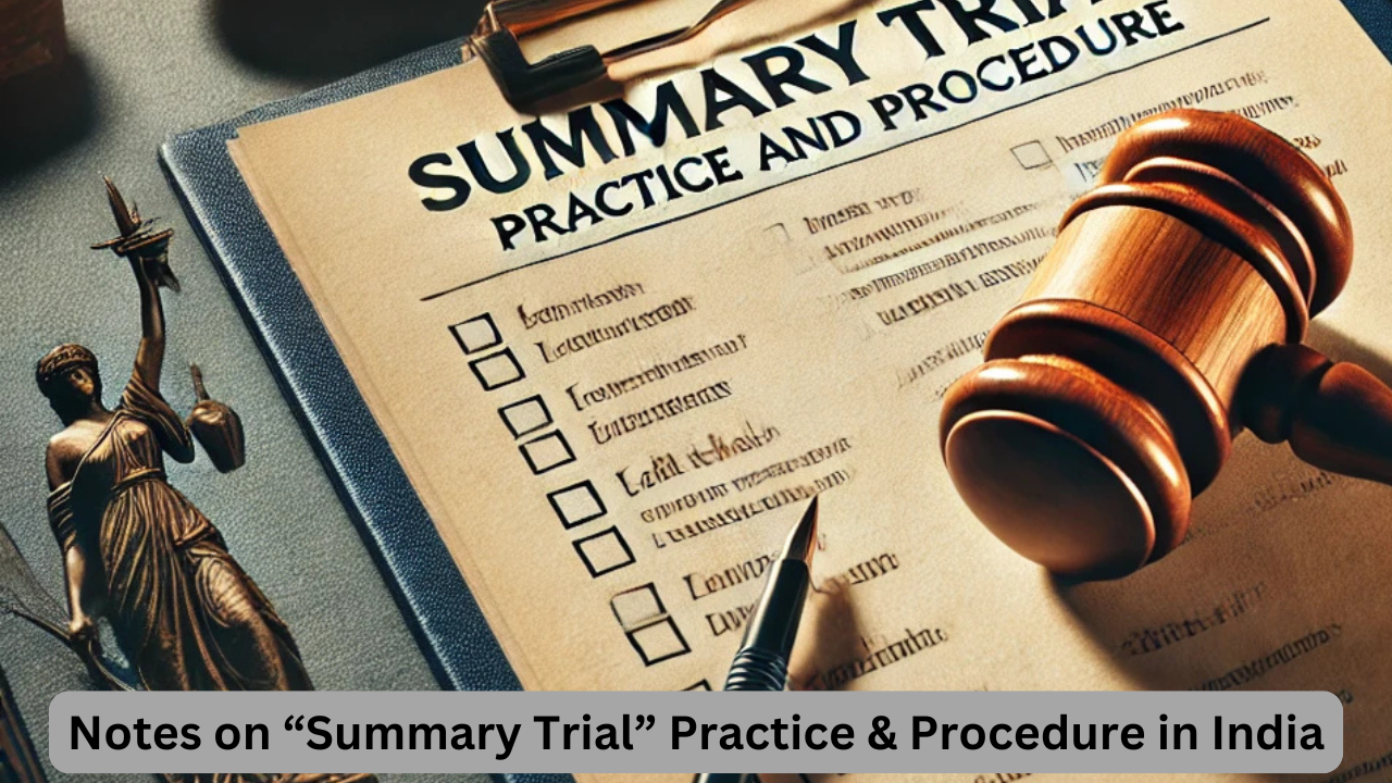 Notes on “Summary Trial” Practice & Procedure in India