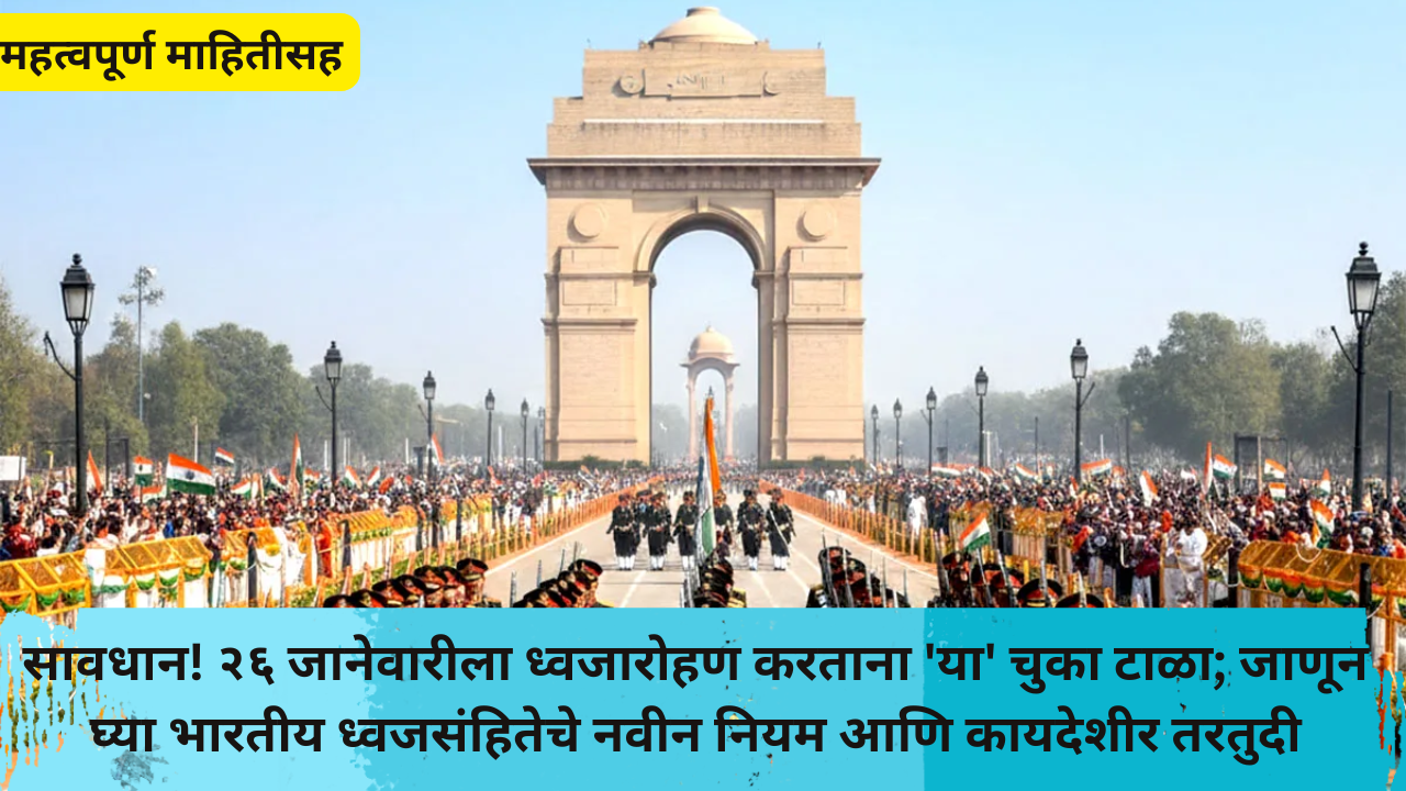 Republic Day Flag Hoisting Rules 2026: सावधान! २६ जानेवारीला ध्वजारोहण करताना 'या' चुका टाळा; जाणून घ्या भारतीय ध्वजसंहितेचे नवीन नियम आणि कायदेशीर तरतुदी